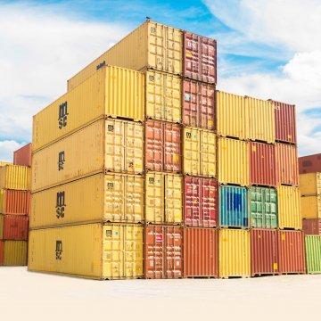 stacks of shipping containers